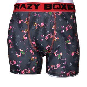 NWT Crazy Boxer 2 Pack Funny Santa Flamingo Christmas Holiday Underwear Men's S